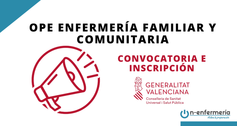 Convocatoria OPE Enfermería Familiar y Comunitaria Comunidad Valenciana 2017