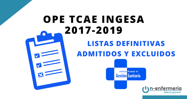 Listas definitivas admitidos OPE TCAE INGESA 2017-2019