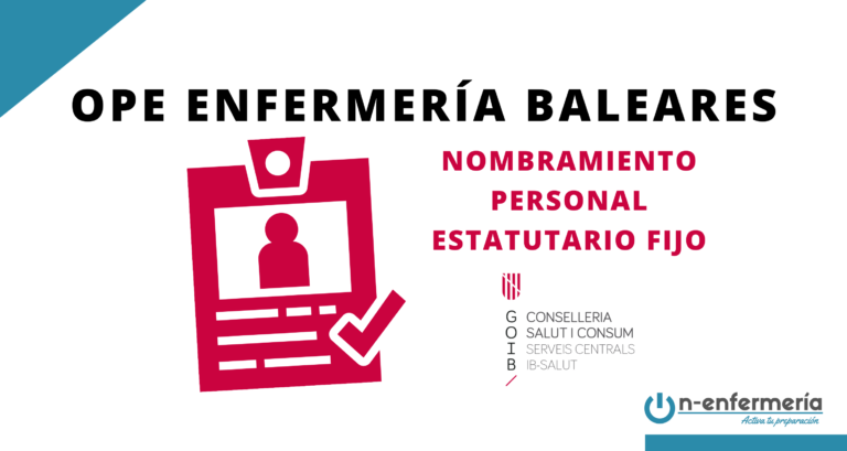 Nombramiento personal estatutario fijo OPE Enfermería Baleares 2015-2017