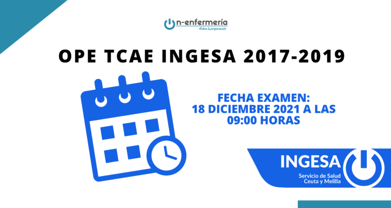 Fecha de examen OPE TCAE INGESA 2017-2019