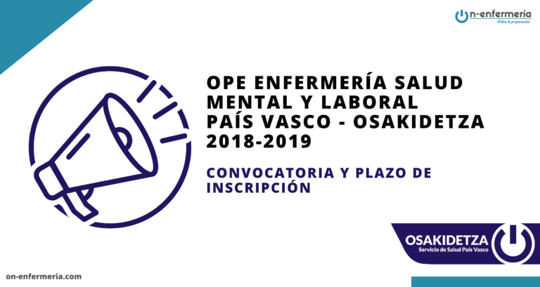 Convocatoria OPE Enfermería Salud mental y enfermería del trabajo País Vasco Osakidetza 2018-2019