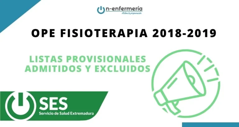 listas provisionales ope fisioterapeuta extremadura 2018-2019