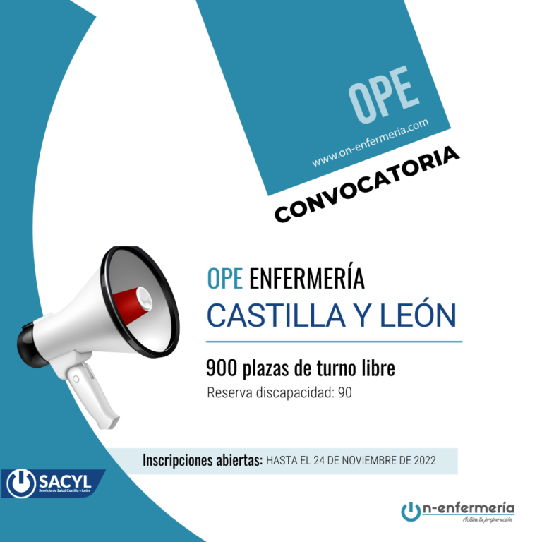 convocatoria ope enfermeria SACYL. 900 plazas inscripciones abiertas