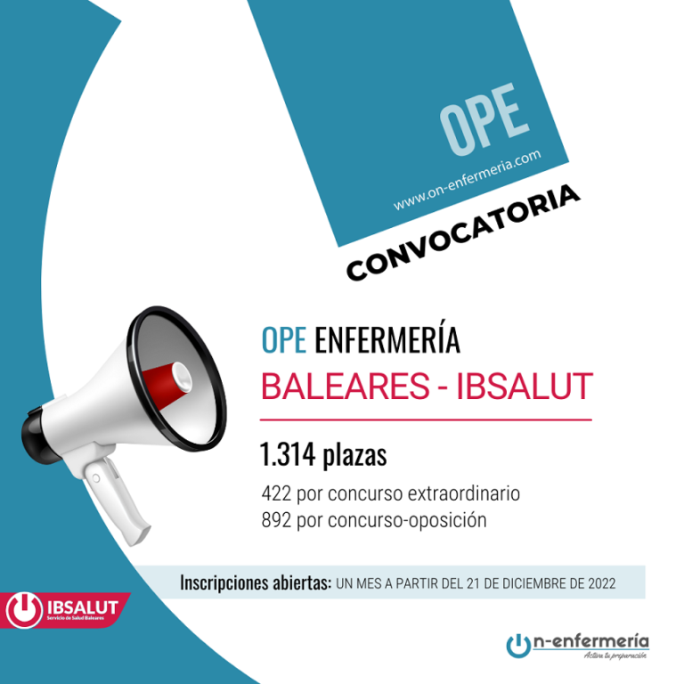 Convocatoria OPE Enfermería Baleares. ¡Atentas a la inscripción! 1.314 plazas