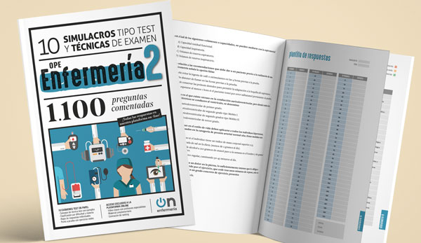 LIBRO OPE ENFERMERÍA 1.100 preguntas comentadas. 10 EXÁMENES TEST EN PAPEL Consejos de técnica test con ejemplos.Clasificación por dificultad y materia.Hojas de respuestas individuales. Ponte a prueba con ejercicios reales. ACCESO EXCLUSIVO A LA PLATAFORMA ONLINE Preguntas comentadas. Video-clases con profesores especialistas. Material complementario. Estimación de ranking