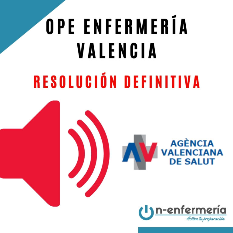 OPE Enfermería Comunidad Valenciana: resolución definitiva y oferta de plazas