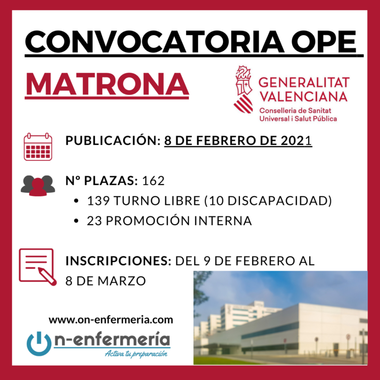 convocatoria ope matronas valencia