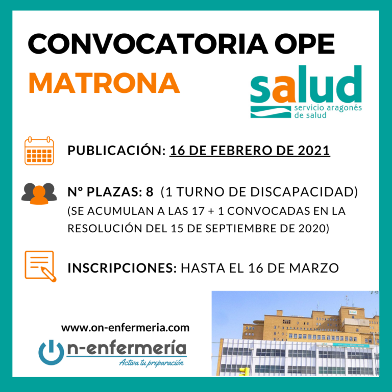 TARJETA CONVOCATORIA OPE MATRONA ARAGÓN