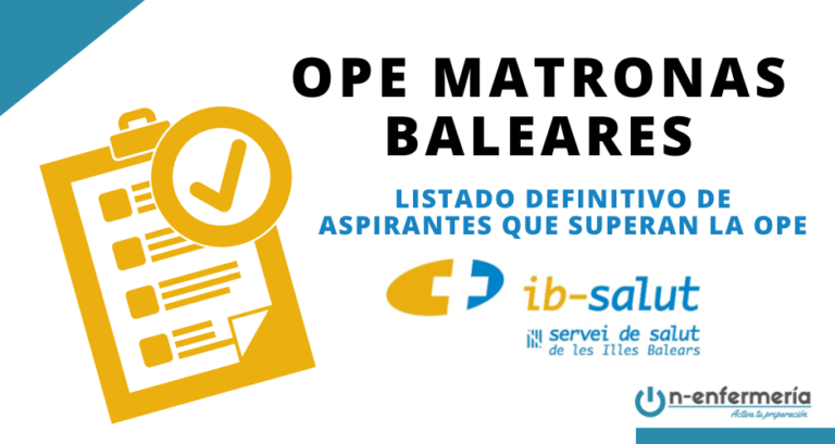 Listado definitivo de aspirantes que superan la OPE Matronas Baleares 2018