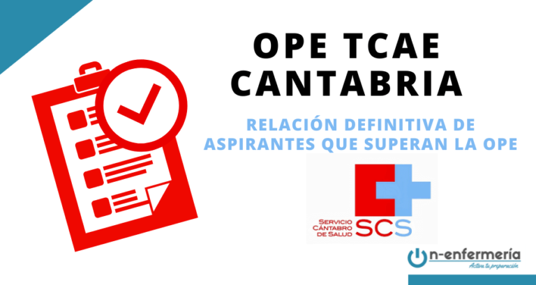 Relación definitiva de aspirantes que superan la OPE TCAE Cantabria 2017