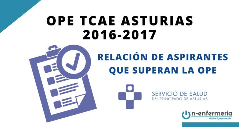 Relación de aspirantes que superan la OPE TCAE Asturias 2016-2017