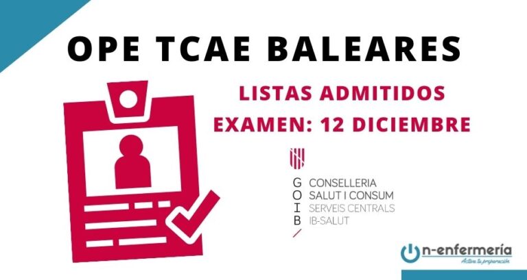 listas provisionales OPE TCAE Baleares