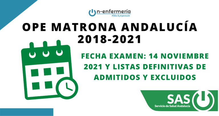 Fecha examen y listas definitivas admitidos OPE Matrona Andalucía 2018-2021