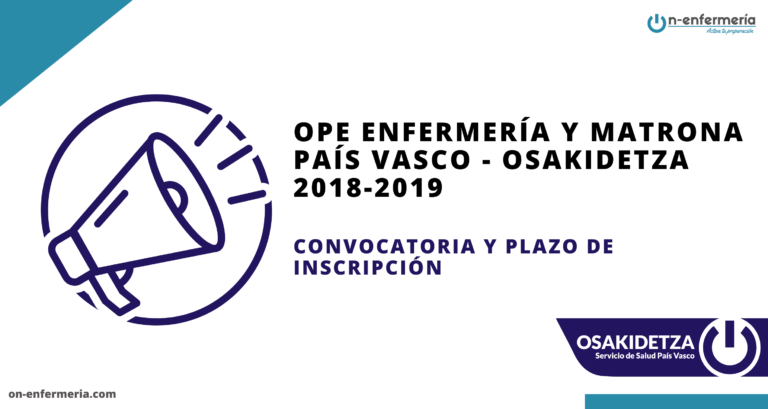 Convocatoria OPE Enfermería y Matrona País Vasco-Osakidetza 2018-2019