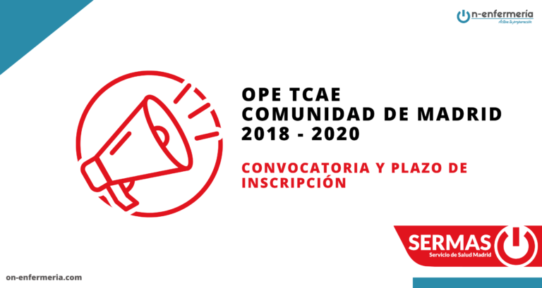 Convocatoria OPE TCAE Comunidad de Madrid 2018-2020