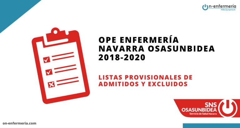 Lista provisional de admitidos y excluidos OPE Enfermería Navarra 2018-2020