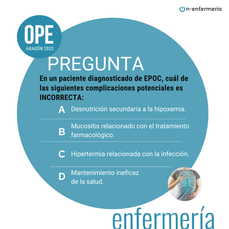 pregunta examen ope enfermeria ARAGÓN 2022 EPOC